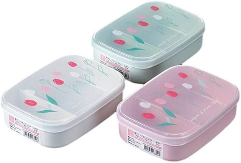 Hộp đựng cơm ngăn chia Nakaya Bento Tulip size L 650ml