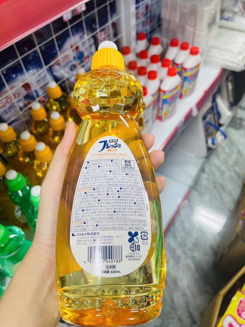 Nước rửa chén diệt khuẩn hương cam Mitsuei 600ml