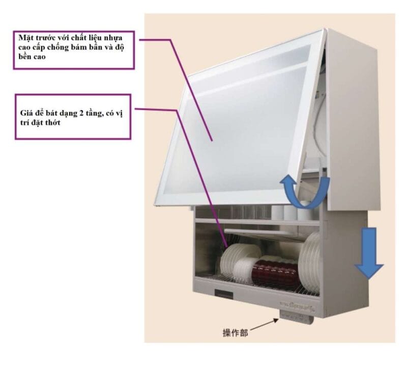 Chạn sấy bát nâng hạ tự động Kanazawa KEL- E090D35